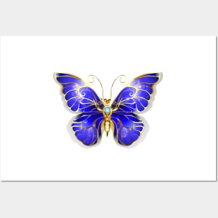 Sapphire Butterfly ( Blue Butterfly ) Posters and Art